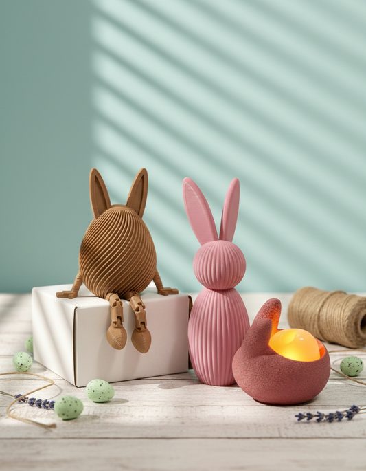 Collezione "Spring Mesh": Coniglietti di Design in Stampa 3D